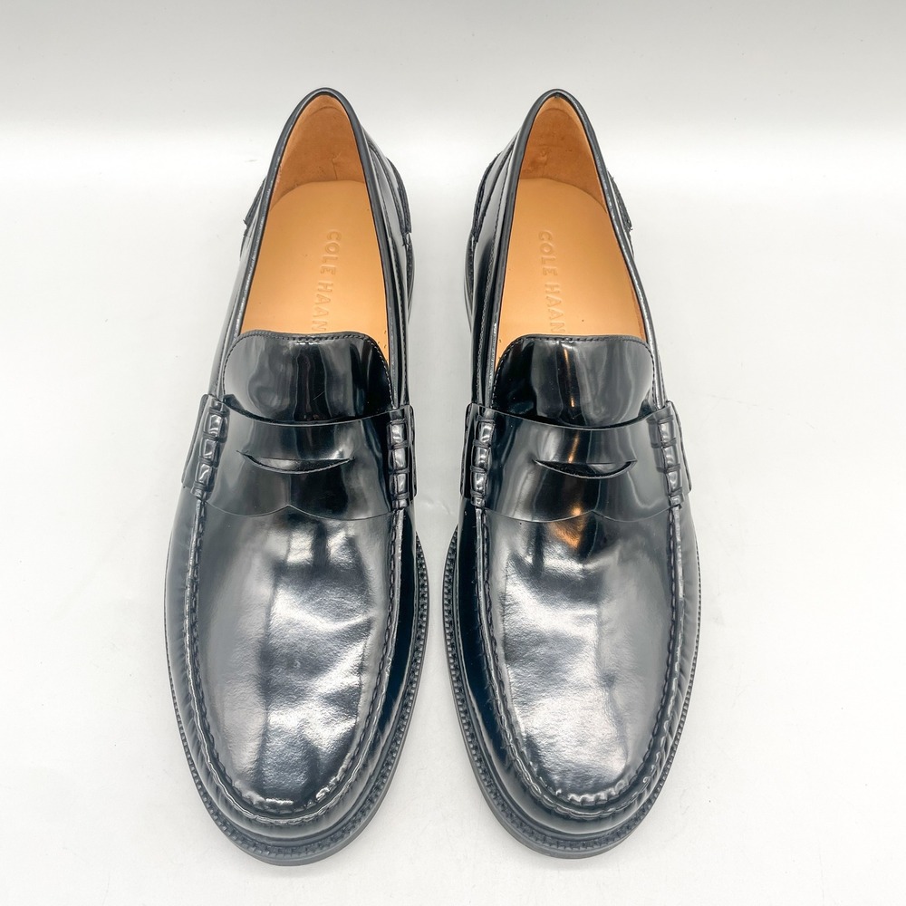 Cole Haan Mens 13M Pinch Penny Loafers Black Leather Classic Preppy Goth Casual
